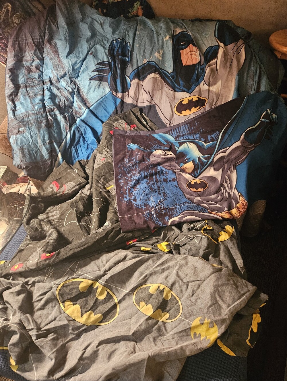 Batman Comforter Twin Dbl Sided Reversible - Fitted/Top sheet/ Pillow Case Set